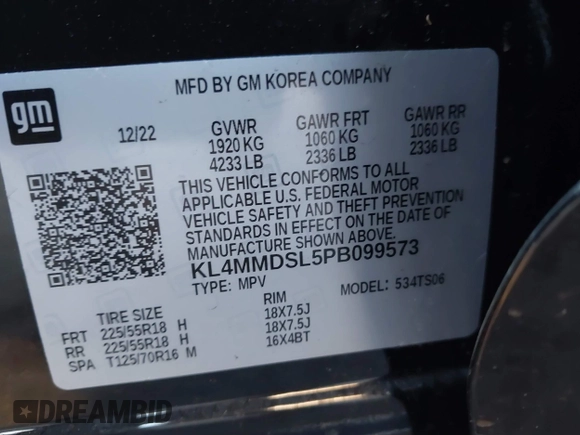 2023 Buick Encore GX Select с VIN KL4MMDSL5PB099573, выставлен на аукционе IAAI как лот 41373433 с пробегом 15 010 миль миль и . История ставок и продаж доступна на DreamBid. Изображение 9.