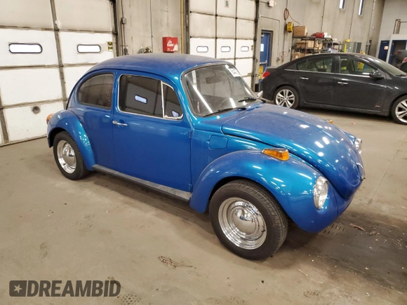 1974 Volkswagen Beetle with VIN 1342607792, listed as a Copart auction lot 84407684 with 26,610 mi miles and Salvage Title. Bid and sale history available at DreamBid. Image 4.