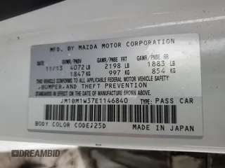 2014 Mazda 3 S Grand Touring with VIN JM1BM1W37E1146840, listed as a Copart auction lot 51923205 with 152,968 mi miles and Clean Title. Bid and sale history available at DreamBid. Image 12.