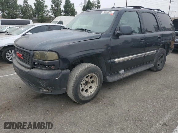 2004 GMC Yukon SLT with VIN 1GKEC13T74R201960, listed as a Copart auction lot 76591114 with 158,498 mi miles and Salvage Title. Bid and sale history available at carsss.com. Image 1.