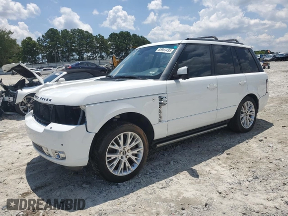 2012 Land Rover Range Rover SC Autobiography with VIN SALMP1E45CA369698, listed as a Copart auction lot 65983495 with 84,438 mi miles and Salvage title. Bid and sale history available at DreamBid. Image 1.