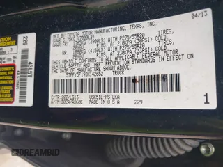 2013 Toyota Tundra Limited with VIN 5TFFY5F19DX142652, listed as a IAAI auction lot 42165369 with 152,286 mi miles and . Bid and sale history available at DreamBid. Image 9.