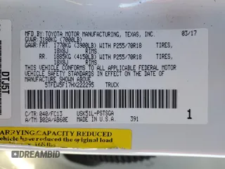 2017 Toyota Tundra SR5 z VIN 5TFEW5F17HX222295, wystawiony jako Copart lot #84070304 z przebiegiem 105 463 mil mil oraz Szkoda całkowita • Salvage title. Historia ofert i sprzedaży dostępna na DreamBid. Obrazek 15.
