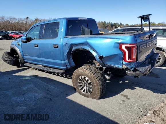 2019 Ford F-150 Raptor with VIN 1FTFW1RG2KFA54737, listed as a Copart auction lot 42795255 with 105,012 mi miles and Salvage Title. Bid and sale history available at carsss.com. Image 2.