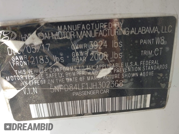 2018 Hyundai Elantra SEL with VIN 5NPD84LF1JH302368, listed as a IAAI auction lot 42070571 with 175,270 mi miles and . Bid and sale history available at DreamBid. Image 9.