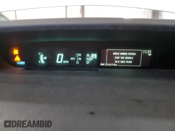 2013 Toyota Prius One with VIN JTDKN3DU5D5598569, listed as a Copart auction lot 65747365 with 218,518 mi miles and Clean title. Bid and sale history available at DreamBid. Image 9.