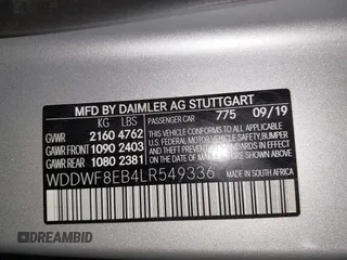 2020 Mercedes-Benz C 300 with VIN WDDWF8EB4LR549336, listed as a IAAI auction lot 41567409 with 19,642 mi miles and . Bid and sale history available at DreamBid. Image 9.