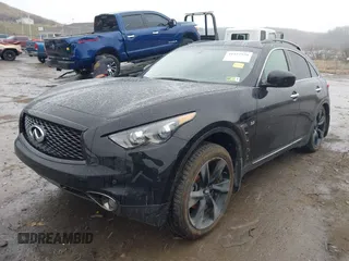 2017 Infiniti QX70 with VIN JN8CS1MW0HM415145, listed as a IAAI auction lot 41557578 with 42,502 mi miles and . Bid and sale history available at DreamBid. Image 2.