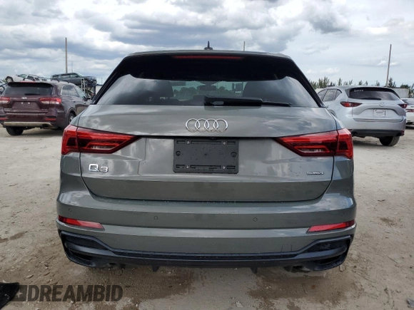 2020 Audi Q3 S line Premium with VIN WA1DECF38L1076385, listed as a Copart auction lot 47289355 with 67,536 mi miles and Non repairable. Bid and sale history available at DreamBid. Image 6.