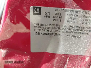 2014 Cadillac ATS Luxury AWD with VIN 1G6AH5RX0E0176647, listed as a IAAI auction lot 40939517 with 103,348 mi miles and . Bid and sale history available at DreamBid. Image 9.