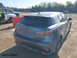 2015 Lexus CT 200h Hybrid with VIN JTHKD5BH5F2224325, listed as a IAAI auction lot 41095553 with 92,591 mi miles. Bid and sale history available at carsss.com. Image 4.