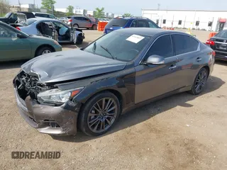 2016 Infiniti Q50 3.0t Red Sport 400 with VIN JN1FV7AR8GM451720, listed as a IAAI auction lot 42163857 with 122,158 mi miles. Bid and sale history available at carsss.com. Image 17.