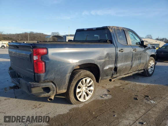 2020 Chevrolet Silverado 1500 Custom with VIN 1GCRWBEH7LZ336938, listed as a Copart auction lot 52101245 with 243,342 mi miles and Salvage Title. Bid and sale history available at carsss.com. Image 3.