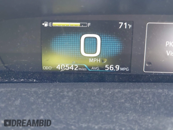 2021 Toyota Prius L Eco with VIN JTDKAMFU7M3142616, listed as a IAAI auction lot 42755833 with 40,542 mi miles and . Bid and sale history available at DreamBid. Image 16.