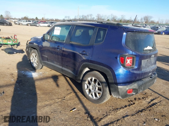 2020 Jeep Renegade Latitude with VIN ZACNJABB4LPL27228, listed as a IAAI auction lot 41271336 with 44,098 mi miles. Bid and sale history available at carsss.com. Image 3.