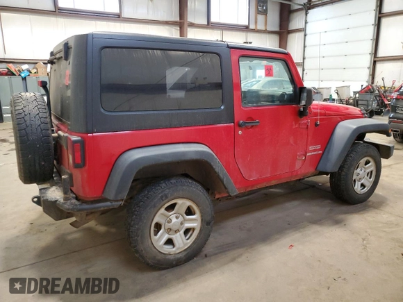2012 Jeep Wrangler Sport with VIN 1C4AJWAG5CL213559, listed as a Copart auction lot 43071195 with Not provided miles and Salvage title. Bid and sale history available at DreamBid. Image 3.