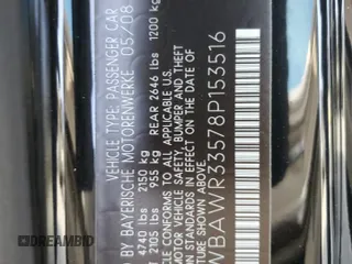 2008 BMW 3 Series 328i with VIN WBAWR33578P153516, listed as a Copart auction lot 45223745 with Not Provided miles and Salvage Title. Bid and sale history available at DreamBid. Image 15.