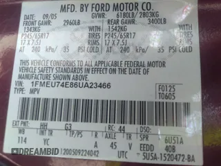 2006 Ford Explorer Eddie Bauer с VIN 1FMEU74E86UA23466, выставлен на аукционе IAAI как лот 42583822 с пробегом 77 395 миль миль и . История ставок и продаж доступна на DreamBid. Изображение 9.
