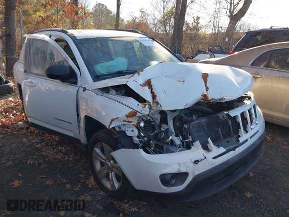 2013 Jeep Compass Sport with VIN 1C4NJCBB0DD116624, listed as a IAAI auction lot 41165639 with 120,164 mi miles. Bid and sale history available at carsss.com. Image 1.