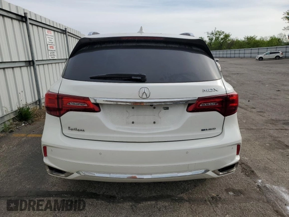 2019 Acura MDX Sport Hybrid w/Advance Pkg with VIN 5J8YD7H70KL001198, listed as a Copart auction lot 52866574 with 76,672 mi miles and Salvage Title. Bid and sale history available at carsss.com. Image 6.