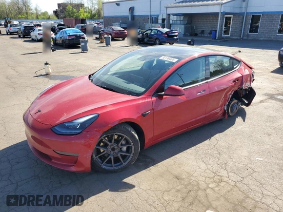 2023 Tesla Model 3 with VIN 5YJ3E1EAXPF598079, listed as a Copart auction lot 55199405 with Not provided miles and Salvage title. Bid and sale history available at DreamBid. Image 1.