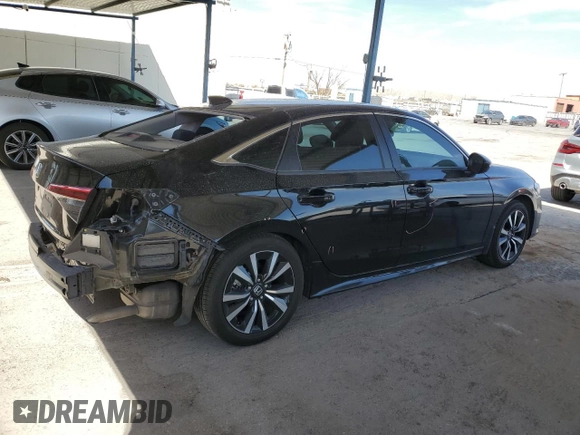 2023 Honda Civic Sedan EX with VIN 2HGFE1F72PH310289, listed as a Copart auction lot 49310585 with 58,828 mi miles and Salvage Title. Bid and sale history available at carsss.com. Image 3.