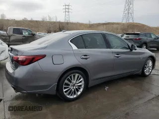 2020 Infiniti Q50 Luxe with VIN JN1EV7AR3LM255979, listed as a Copart auction lot 47680775 with 61,340 mi miles and Salvage title. Bid and sale history available at DreamBid. Image 3.