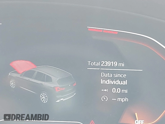 2023 BMW X3 sDrive30i with VIN 5UX43DP07P9P65068, listed as a IAAI auction lot 41935656 with 23,919 mi miles and . Bid and sale history available at DreamBid. Image 16.