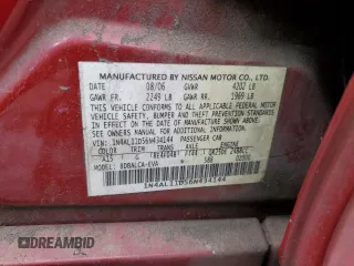 2006 Nissan Altima 2.5 with VIN 1N4AL11D56N434144, listed as a Copart auction lot 88654715 with 166,146 mi miles and Salvage Title. Bid and sale history available at carsss.com. Image 13.