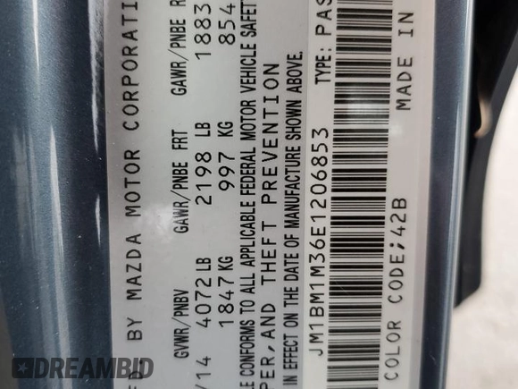 2014 Mazda 3 S Grand Touring with VIN JM1BM1M36E1206853, listed as a Copart auction lot 41809465 with 106,259 mi miles and Non Repairable. Bid and sale history available at DreamBid. Image 12.