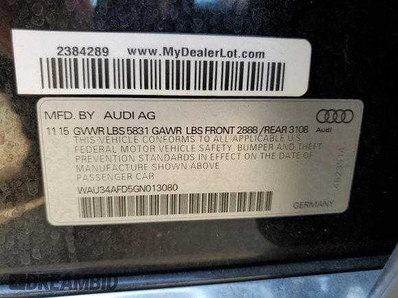 2016 Audi A8 3.0T z VIN WAU34AFD5GN013080, wystawiony jako Copart lot #60356355 z przebiegiem 134 580 mil mil oraz Czysty tytuł • Clean title. Historia ofert i sprzedaży dostępna na DreamBid. Obrazek 12.