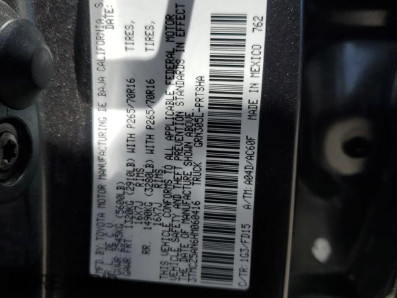 2017 Toyota Tacoma SR5 z VIN 3TMCZ5AN6HM060416, wystawiony jako Copart lot #56697175 z przebiegiem 120 029 mil mil oraz Szkoda całkowita • Salvage title. Historia ofert i sprzedaży dostępna na DreamBid. Obrazek 12.