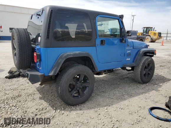 2002 Jeep Wrangler Sport with VIN 1J4FA49S32P762794, listed as a Copart auction lot 52132955 with 243,499 mi miles and Salvage Title. Bid and sale history available at carsss.com. Image 3.