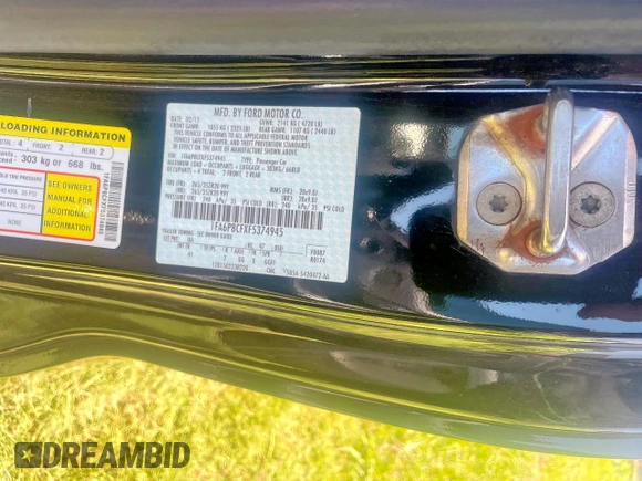 2015 Ford Mustang GT with VIN 1FA6P8CFXF5374945, listed as a Copart auction lot 67069735 with Not provided miles and Clean title. Bid and sale history available at DreamBid. Image 10.