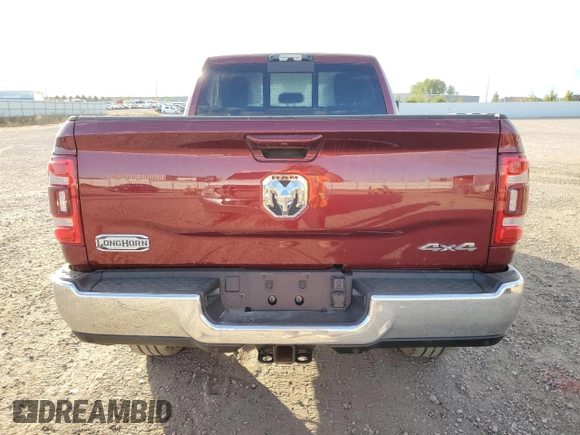 2023 Ram 2500 Longhorn with VIN 3C6UR5GL0PG579122, listed as a Copart auction lot 73804464 with 0 mi miles and Salvage Title. Bid and sale history available at carsss.com. Image 6.