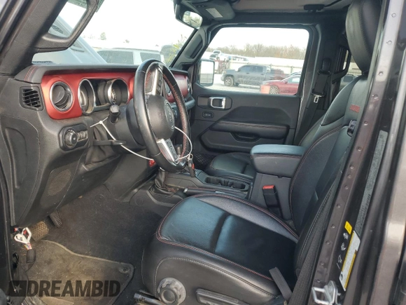 2020 Jeep Wrangler Unlimited Rubicon with VIN 1C4HJXFN3LW342670, listed as a Copart auction lot 46585355 with 19,569 mi miles and Salvage title. Bid and sale history available at DreamBid. Image 7.