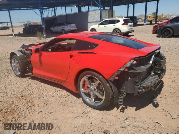 2014 Chevrolet Corvette 3LT with VIN 1G1YE2D71E5119797, listed as a Copart auction lot 61239005 with 12,879 mi miles and Salvage title. Bid and sale history available at DreamBid. Image 2.