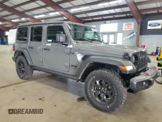 2021 Jeep Wrangler Unlimited Willys with VIN 1C4HJXDNXMW648849, listed as a Copart auction lot 55942895 with 28,240 mi miles and Salvage Title. Bid and sale history available at DreamBid. Image 4.