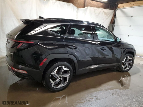 2022 Hyundai Tucson Hybrid Limited with VIN KM8JECA16NU033997, listed as a Copart auction lot 48139835 with 0 mi miles and Salvage Title. Bid and sale history available at carsss.com. Image 3.