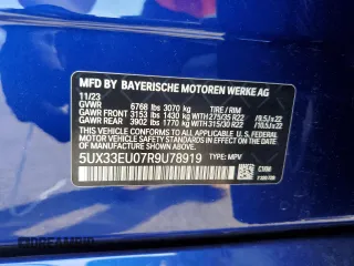 2024 BMW X5 M60i with VIN 5UX33EU07R9U78919, listed as a Copart auction lot 70676234 with 14,301 mi miles and Salvage Title. Bid and sale history available at carsss.com. Image 13.
