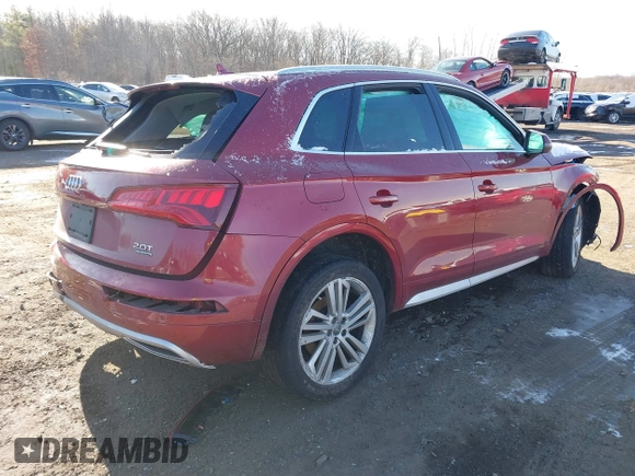 2018 Audi Q5 Premium Plus with VIN WA1BNAFY8J2120240, listed as a IAAI auction lot 41154361 with 77,848 mi miles. Bid and sale history available at carsss.com. Image 4.