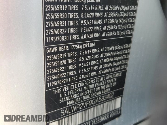 2016 Land Rover Range Rover Sport HSE z VIN SALWR2VF9GA583402, wystawiony jako Copart lot #61999325 z przebiegiem 171 888 mil mil oraz Czysty tytuł • Clean title. Historia ofert i sprzedaży dostępna na DreamBid. Obrazek 13.