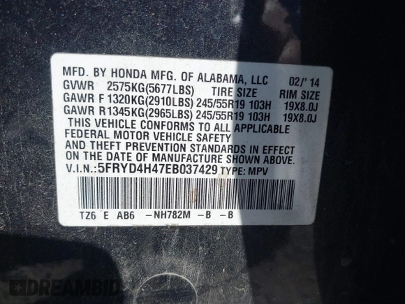2014 Acura MDX Tech Pkg with VIN 5FRYD4H47EB037429, listed as a IAAI auction lot 41998078 with 201,969 mi miles. Bid and sale history available at carsss.com. Image 9.