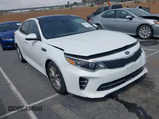 2017 Kia Optima EX with VIN 5XXGU4L38HG134961, listed as a IAAI auction lot 41976191 with 91,874 mi miles. Bid and sale history available at carsss.com. Image 1.