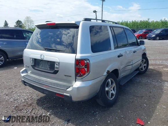 2006 Honda Pilot EX-L with VIN 2HKYF18596H563583, listed as a IAAI auction lot 42183326 with 181,665 mi miles and . Bid and sale history available at DreamBid. Image 4.