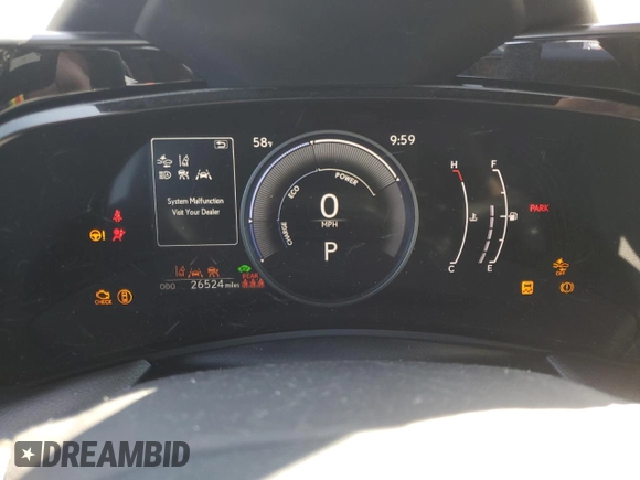 2024 Lexus NX 350h with VIN JTJAKCEZ0R2020514, listed as a Copart auction lot 51346085 with 26,524 mi miles and Salvage title. Bid and sale history available at DreamBid. Image 9.