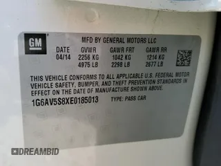 2014 Cadillac CTS Vsport Premium RWD z VIN 1G6AV5S8XE0185013, wystawiony jako Copart lot #82293654 z przebiegiem Nie podano mil oraz Szkoda całkowita • Salvage title. Historia ofert i sprzedaży dostępna na DreamBid. Obrazek 12.