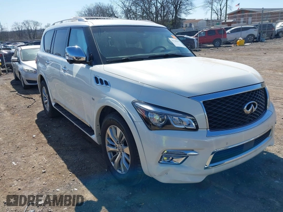 2016 Infiniti QX80 with VIN JN8AZ2NC2G9402766, listed as a IAAI auction lot 41769692 with 188,935 mi miles and . Bid and sale history available at DreamBid. Image 1.