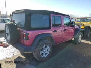 2022 Jeep Wrangler Unlimited Sport S with VIN 1C4HJXDG5NW144177, listed as a Copart auction lot 46032115 with 62,409 mi miles and Salvage Title. Bid and sale history available at carsss.com. Image 3.