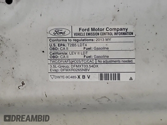 2013 Ford F-150 XL with VIN 1FTFW1ET5DKF21615, listed as a IAAI auction lot 42832458 with 196,851 mi miles and . Bid and sale history available at DreamBid. Image 11.